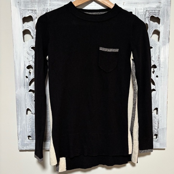 Smartwool Shadow Pine Pocket Black Merino Wool Crew Ventilated Sweater Size XS - Picture 2 of 10